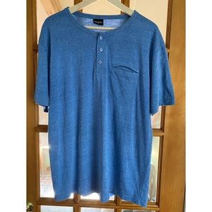 Mens Casual Button Neck Tee